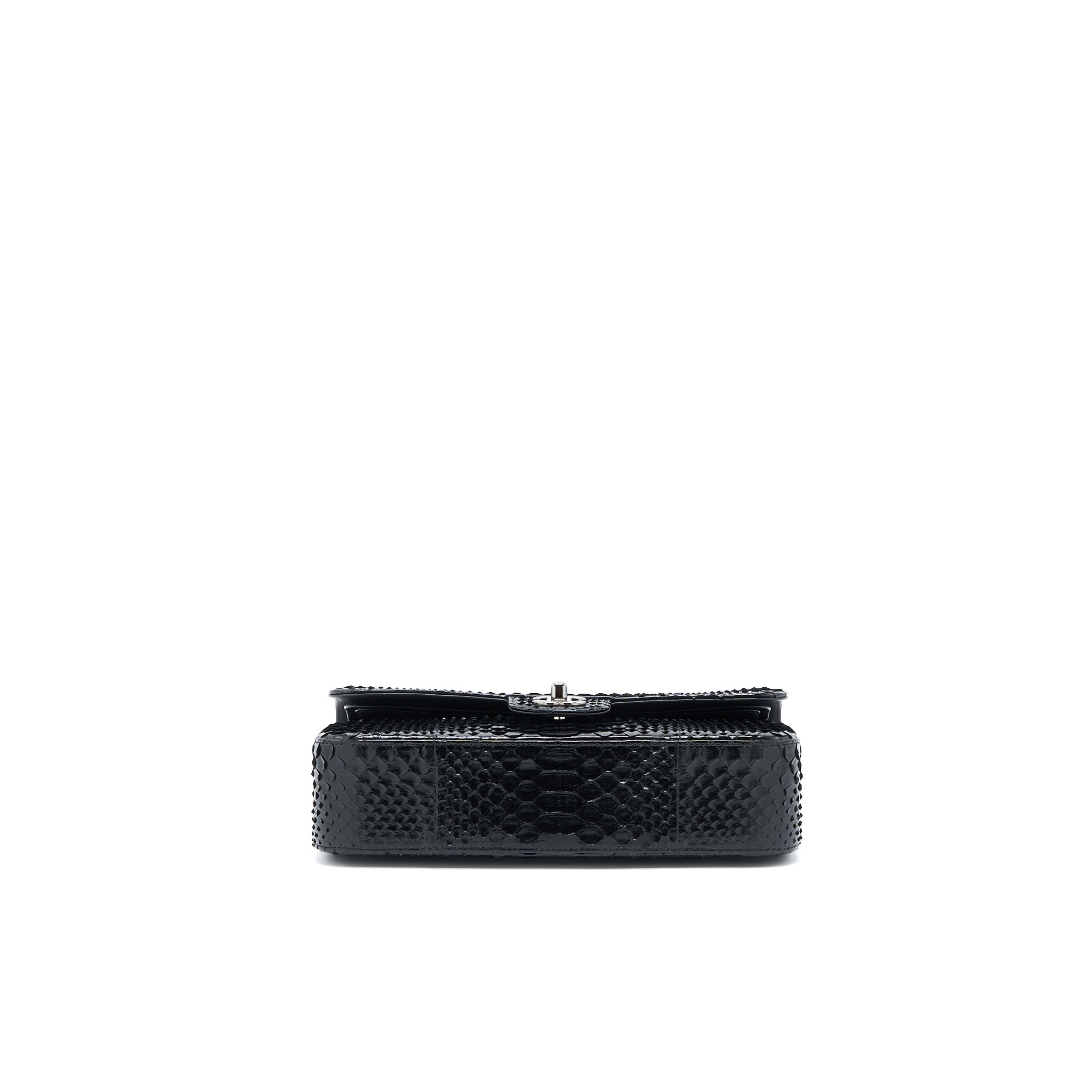 chanel-medium-classic-double-flap-bag-python-black-shw