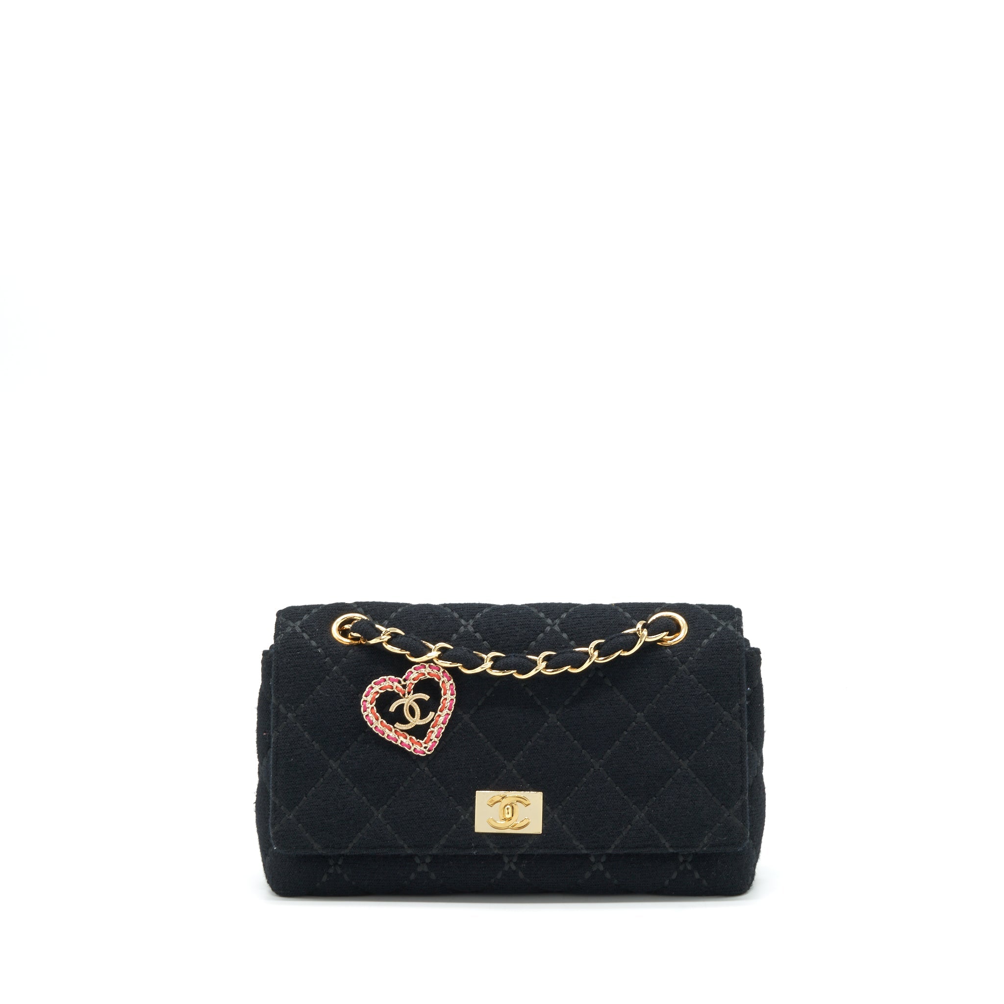 chanel-vintage-shoulder-bag-fabric-black-ghw-with-an-extra-bag-charm