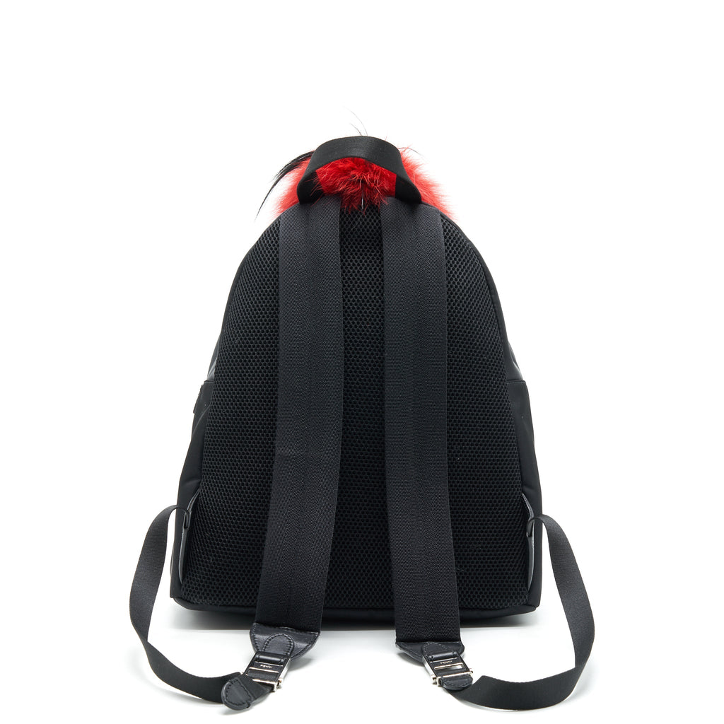 fendi-monster-backpack-in-black-with-red-fur