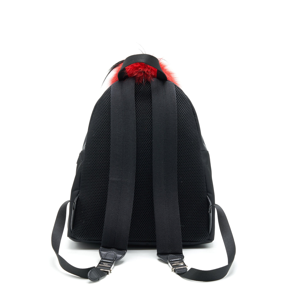 fendi-monster-backpack-in-black-with-red-fur