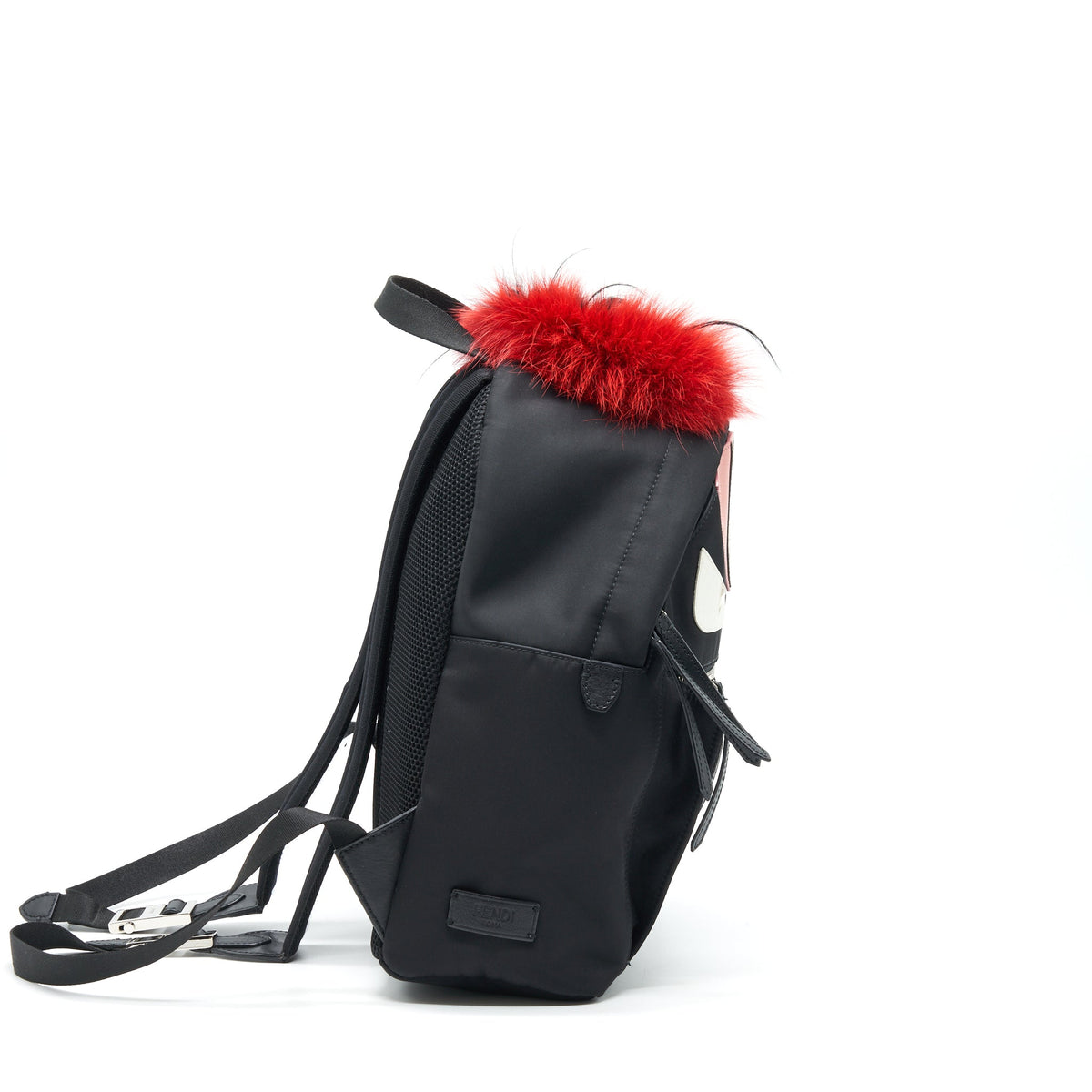fendi-monster-backpack-in-black-with-red-fur