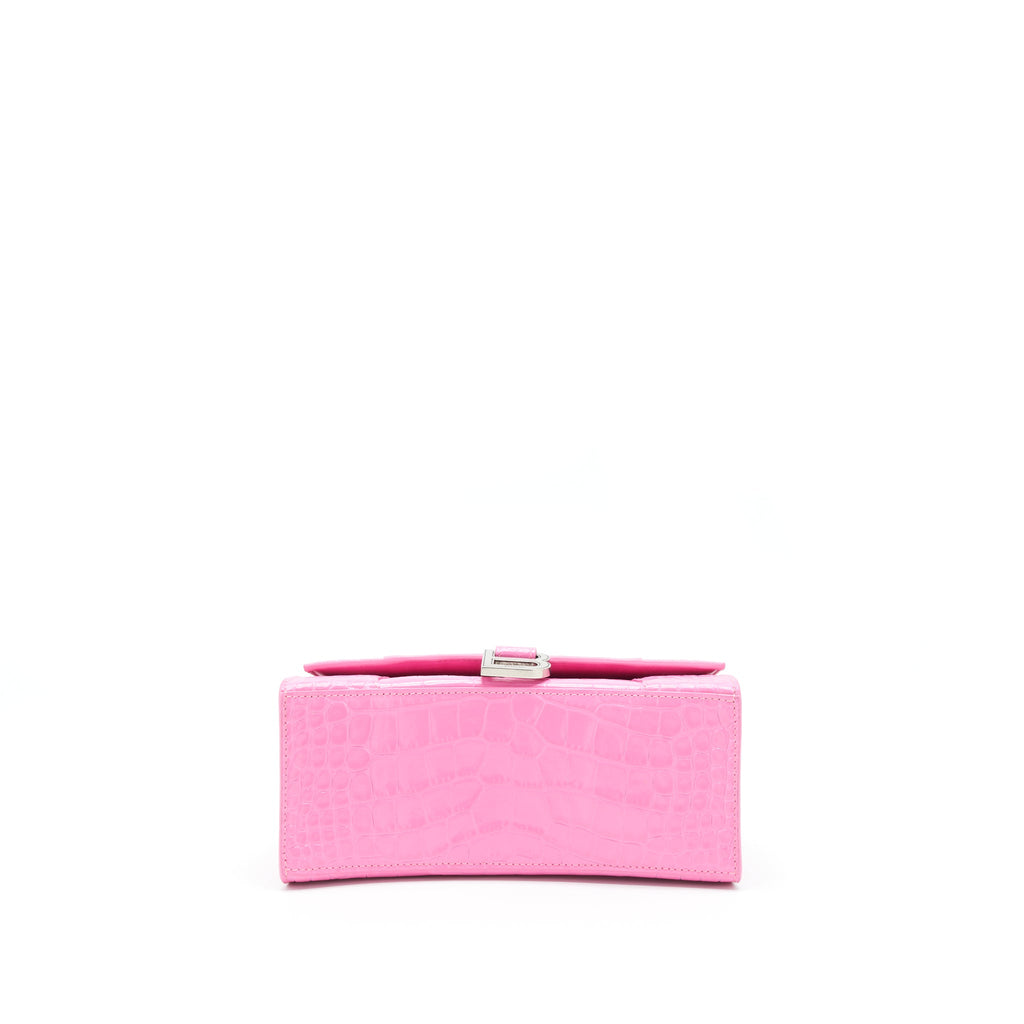 balenciaga-hourglass-croc-embossed-pink-shw