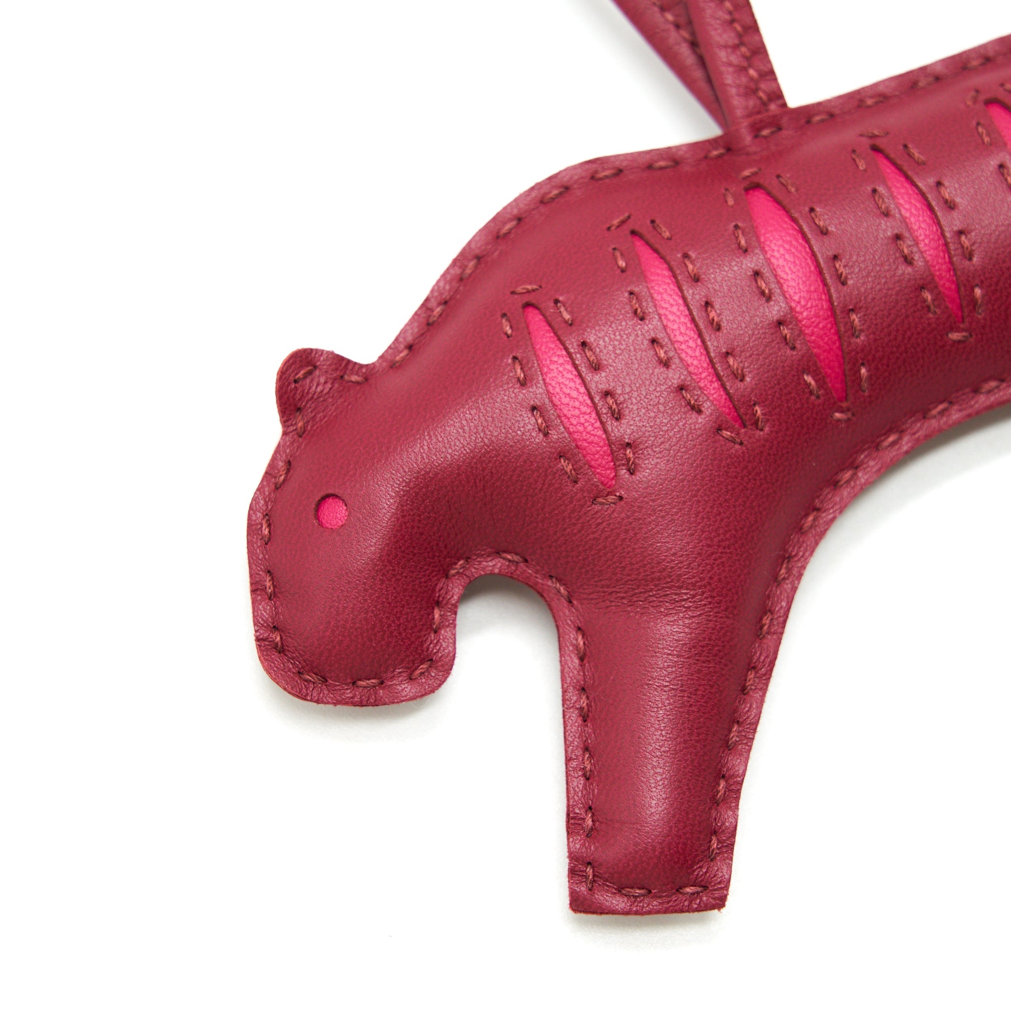 hermes-rooroo-tiger-bag-charm-dark-red