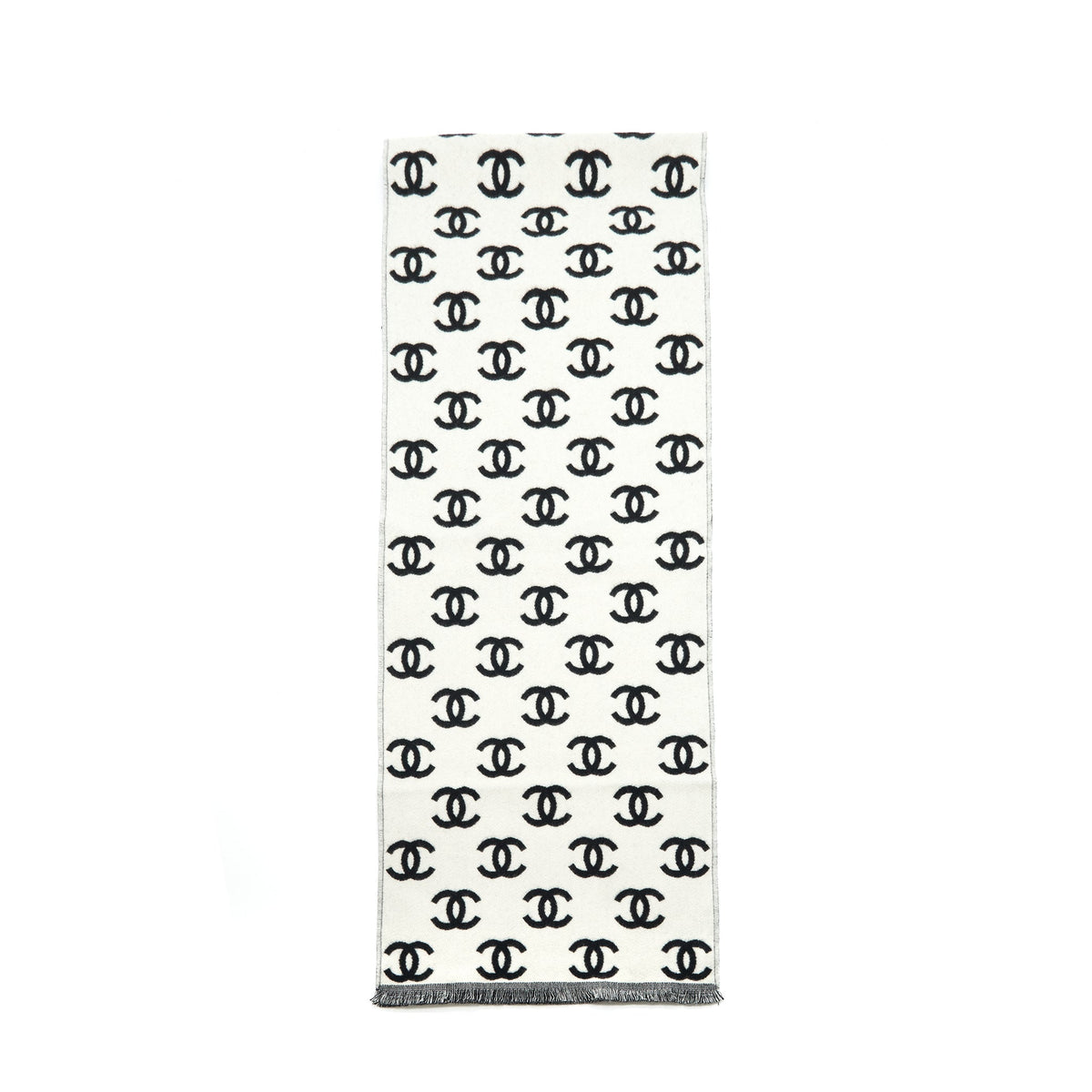chanel-cc-full-logo-wool-cashmere-double-side-scarf-black-white