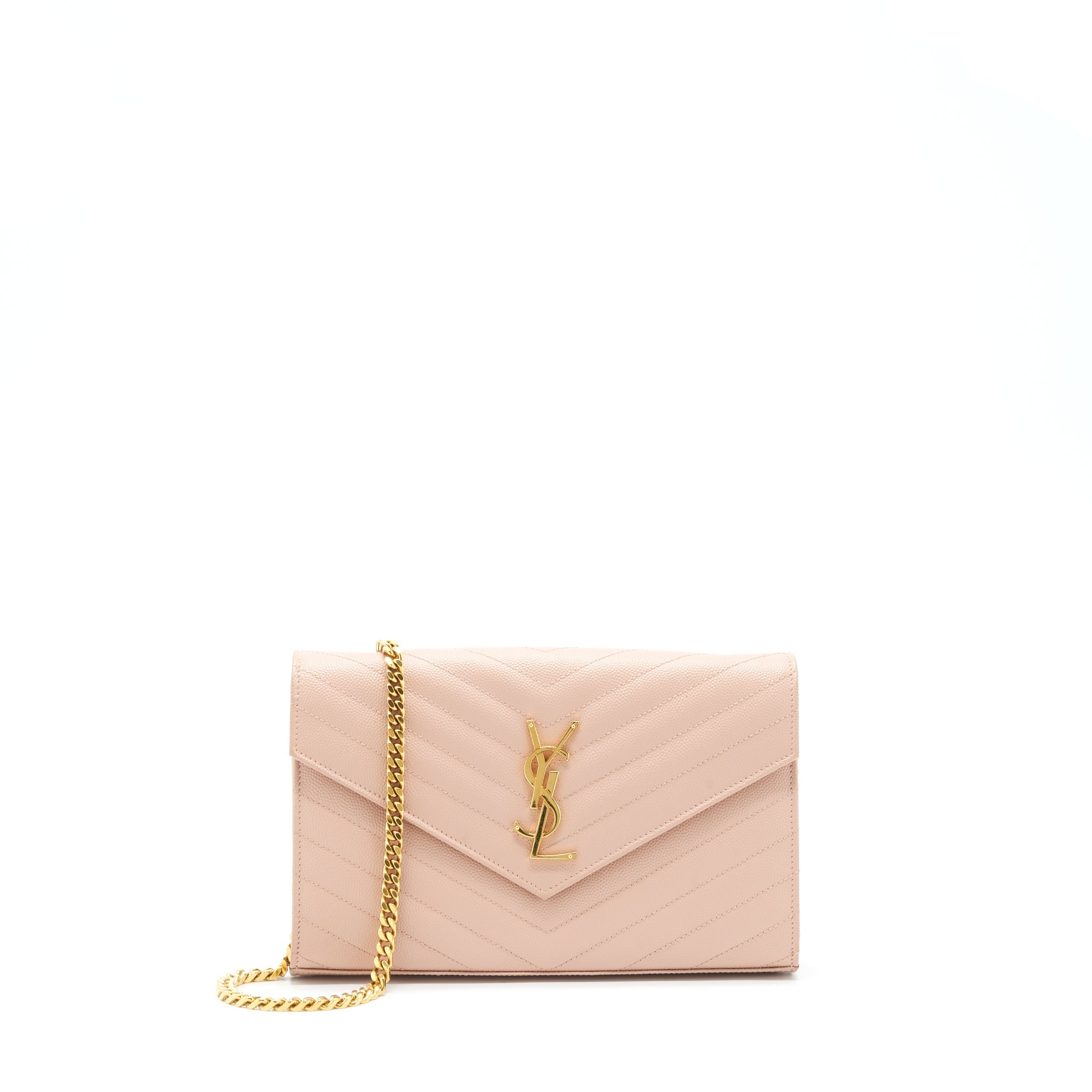 saint-laurent-cassandre-matelasse-chain-wallet-grained-calfskin-pale-blush-ghw