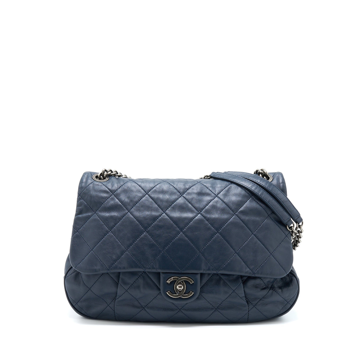 chanel-flap-hobo-bag-calfskin-navy-with-ruthenium-sliver-hardware