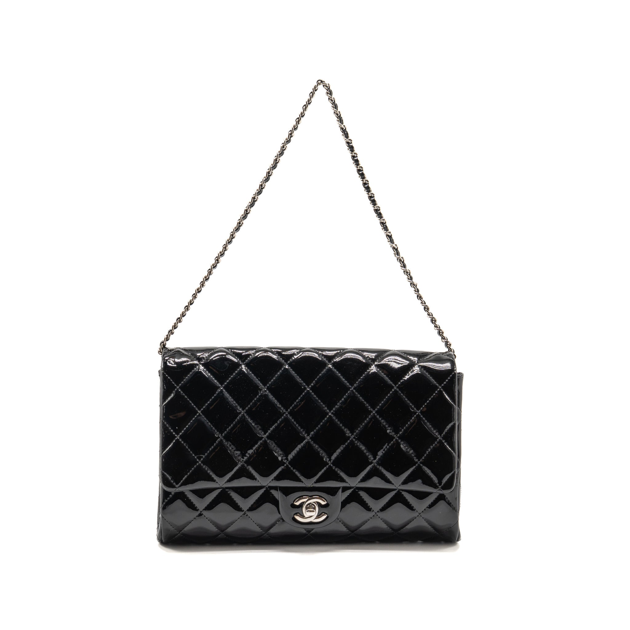 chanel-timeless-flap-clutch-with-chain-patent-black-shw