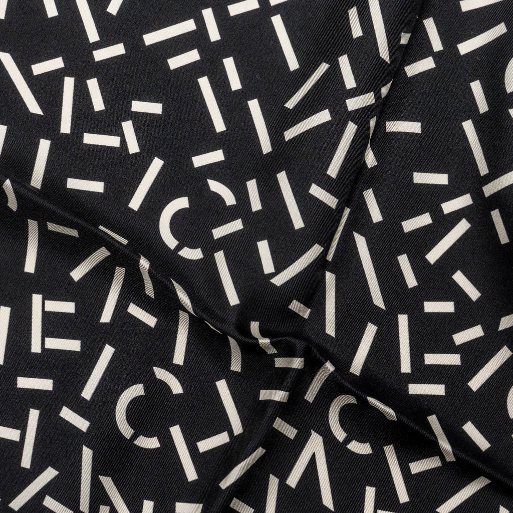 chanel-letter-square-silk-scarf-black-white-pink