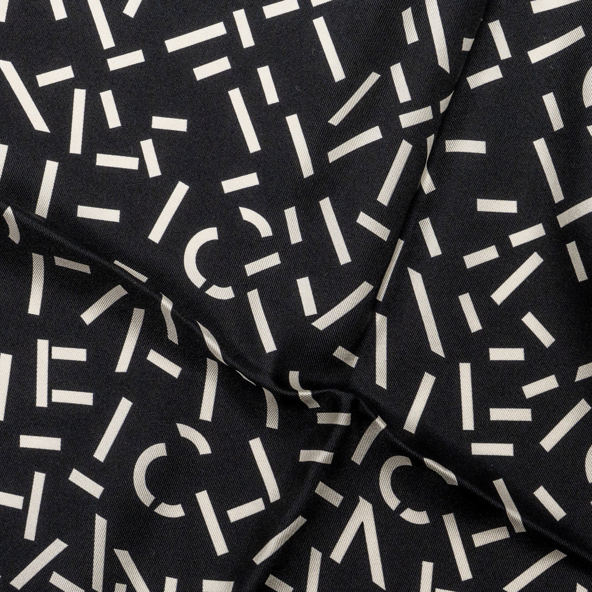 chanel-letter-square-silk-scarf-black-white-pink
