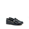 chanel-size-38-cc-logo-flats-chain-loafers-patent-black