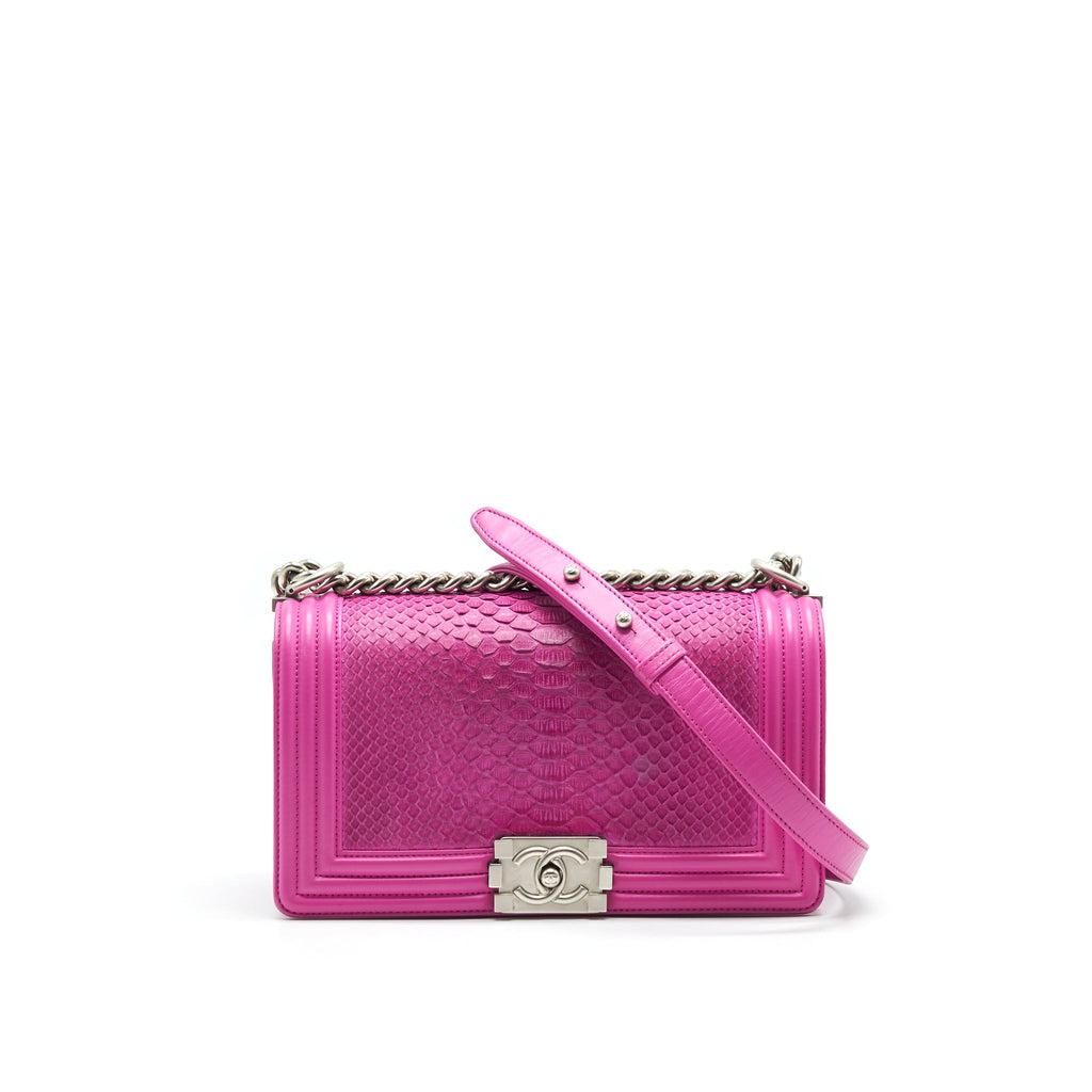 chanel-medium-le-boy-flap-bag-in-python-leather-pink-with-brushed-shw-1