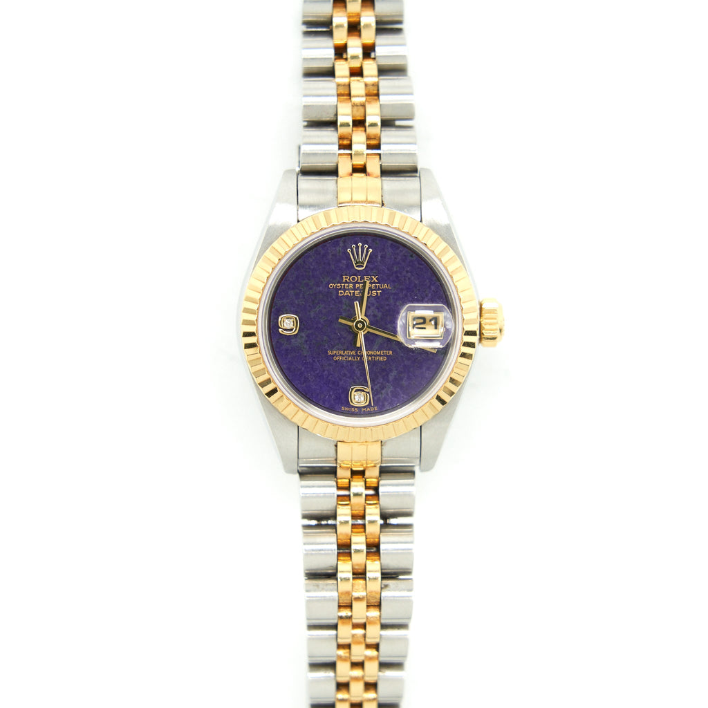 rolex-datejust-79173-ladies-watch-sodalite-dial-26-mm-steel-and-yellow-gold-year-2002