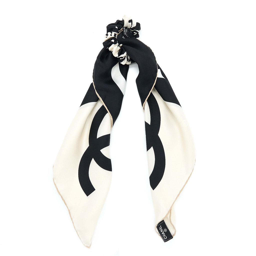 chanel-cc-logo-hair-tie-silk-twill-black-white
