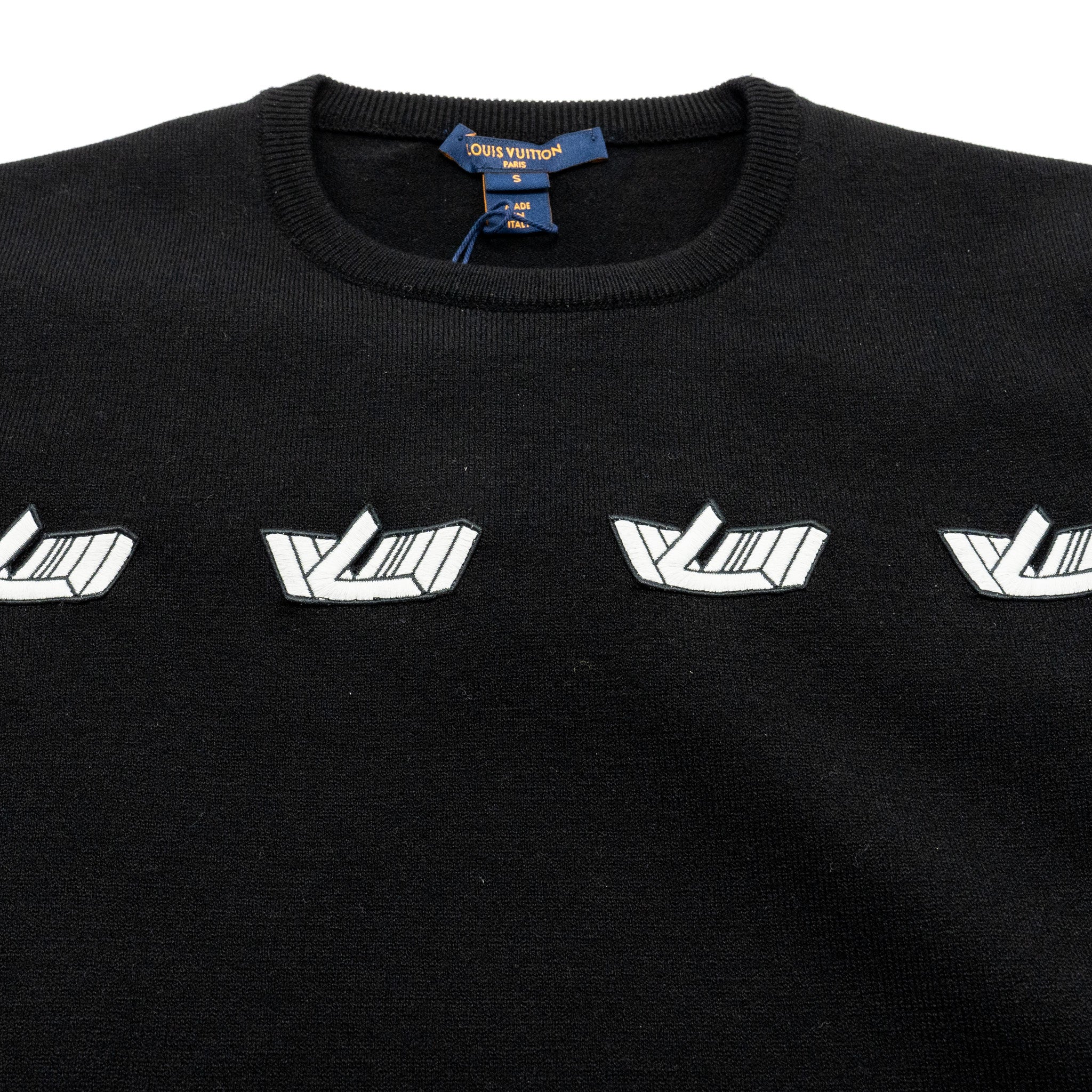 louis-vuitton-size-s-vitesse-t-shirt-dress-wool-black-white