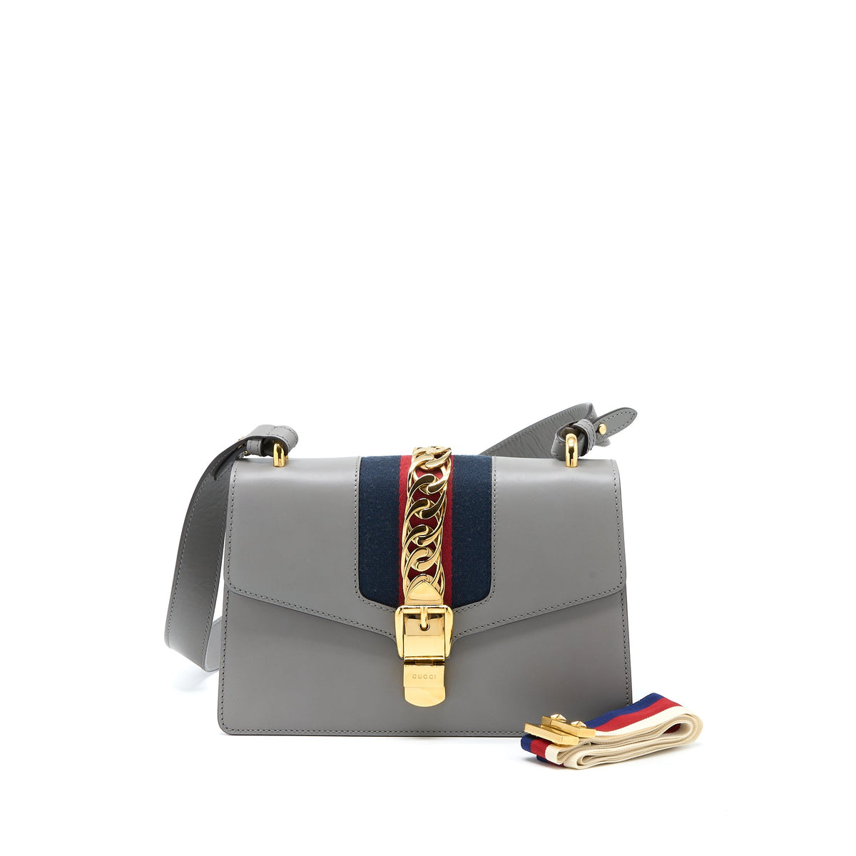 gucci-small-sylvie-shoulder-bag-calfskin-grey-ghw