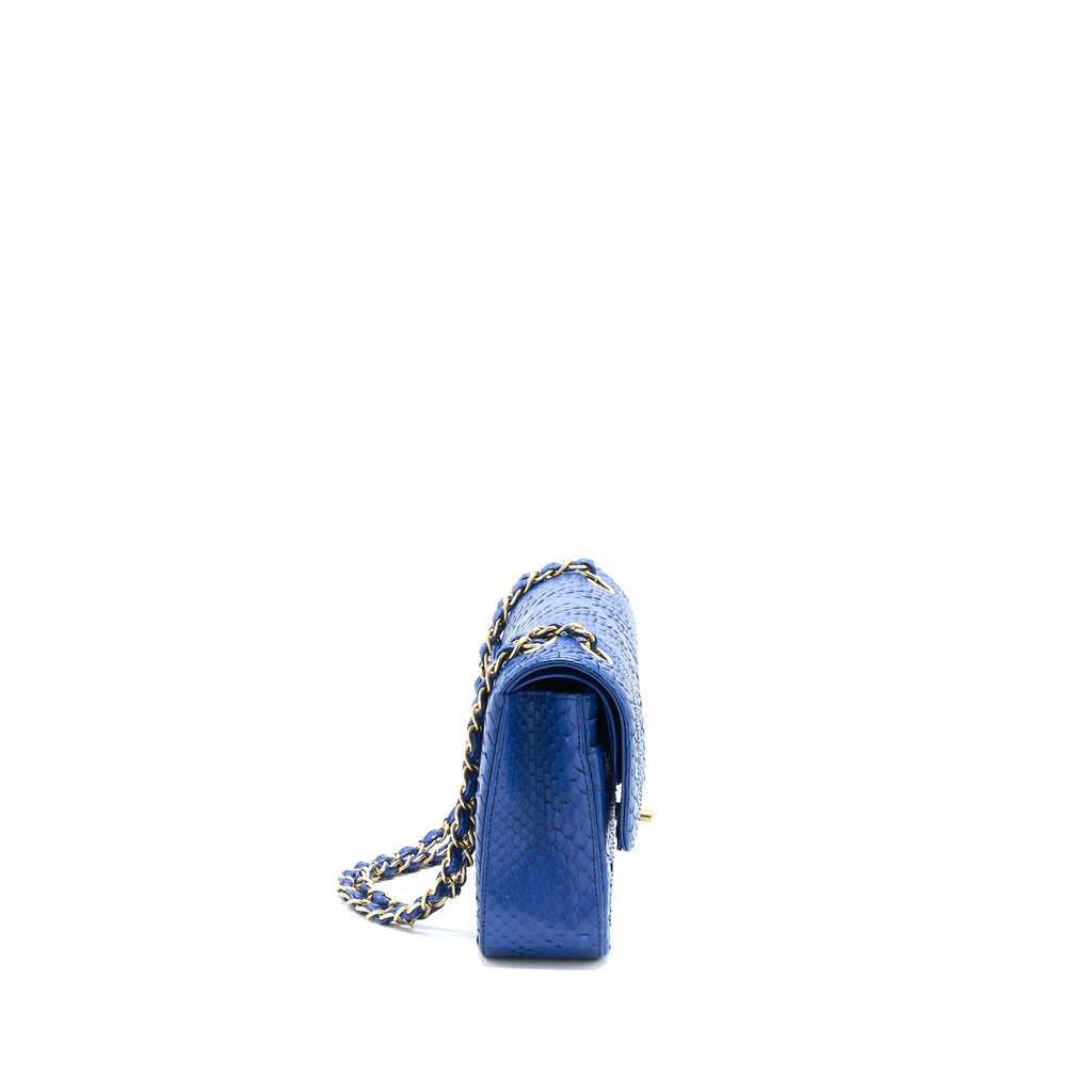 chanel-medium-classic-double-flap-bag-python-blue-ghw