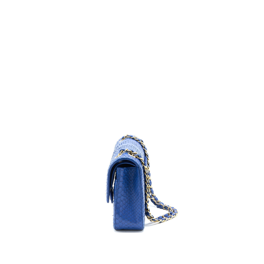 chanel-medium-classic-double-flap-bag-python-blue-ghw