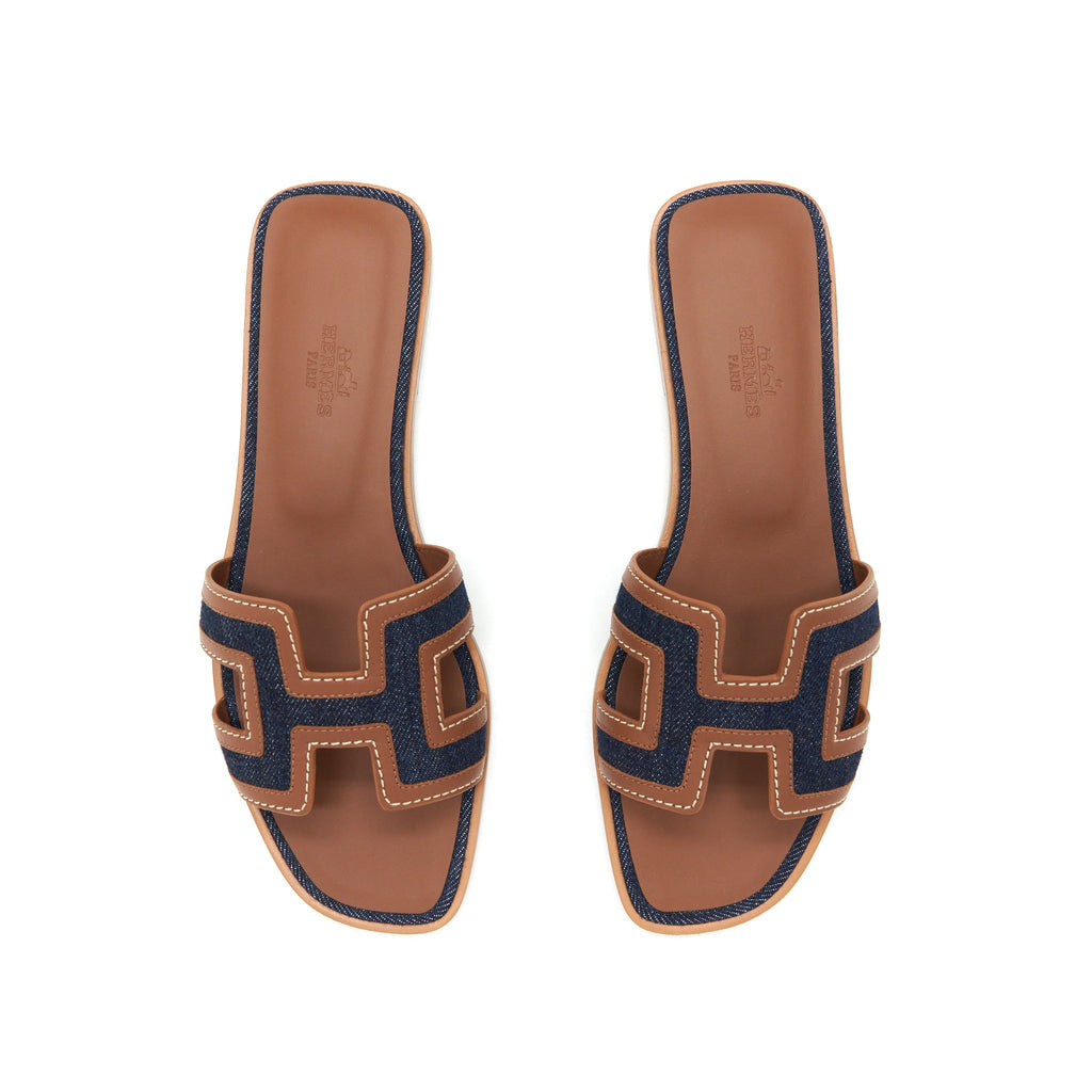 hermes-size-37-5-oran-sandals-denim-canvas-calfskin-blue-brut-gold