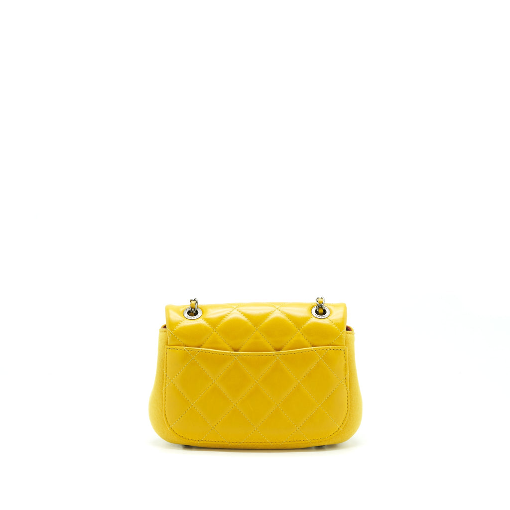chanel-seasonal-limited-flap-bag-leather-and-fabric-yellow-with-ruthenium-hardware