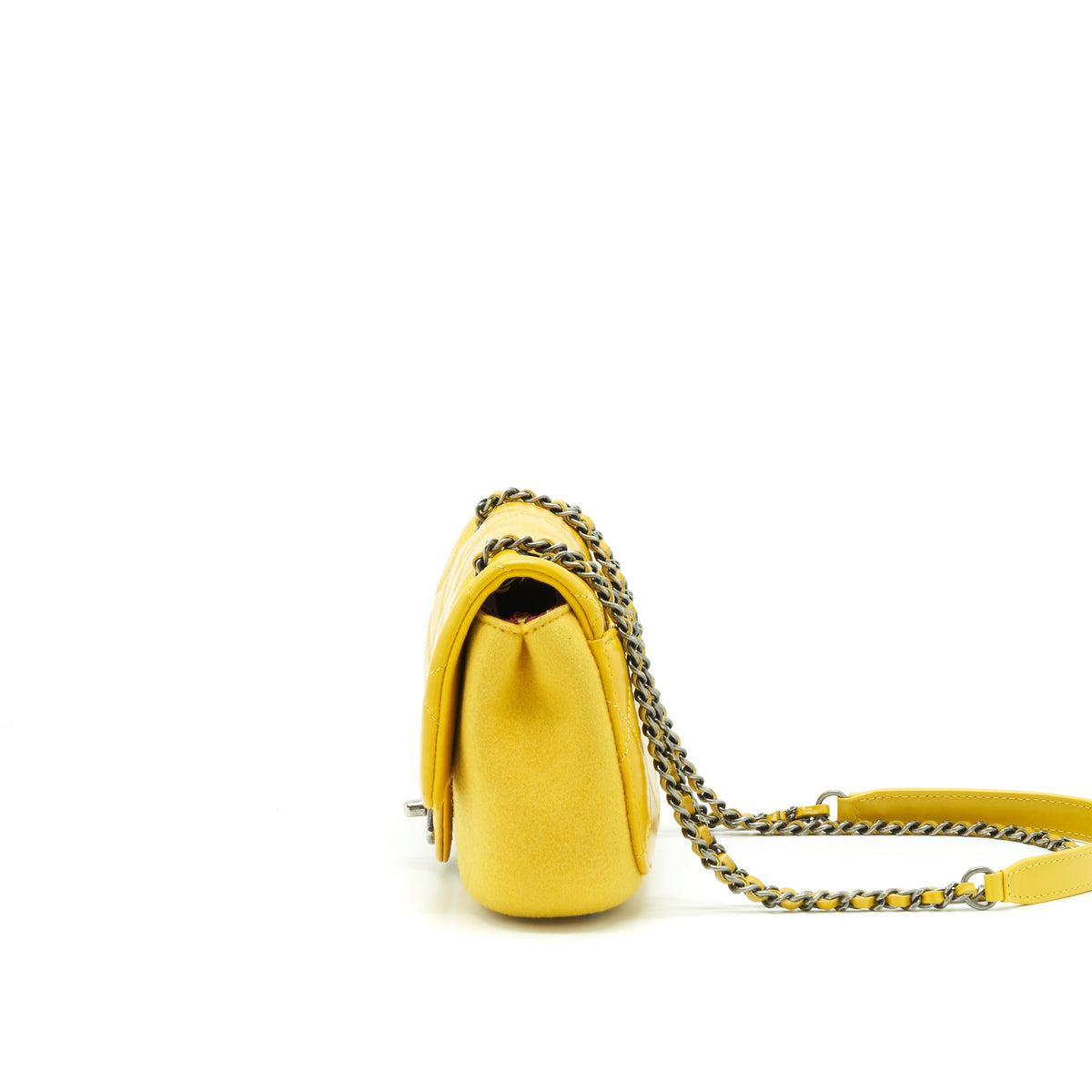 chanel-seasonal-limited-flap-bag-leather-and-fabric-yellow-with-ruthenium-hardware