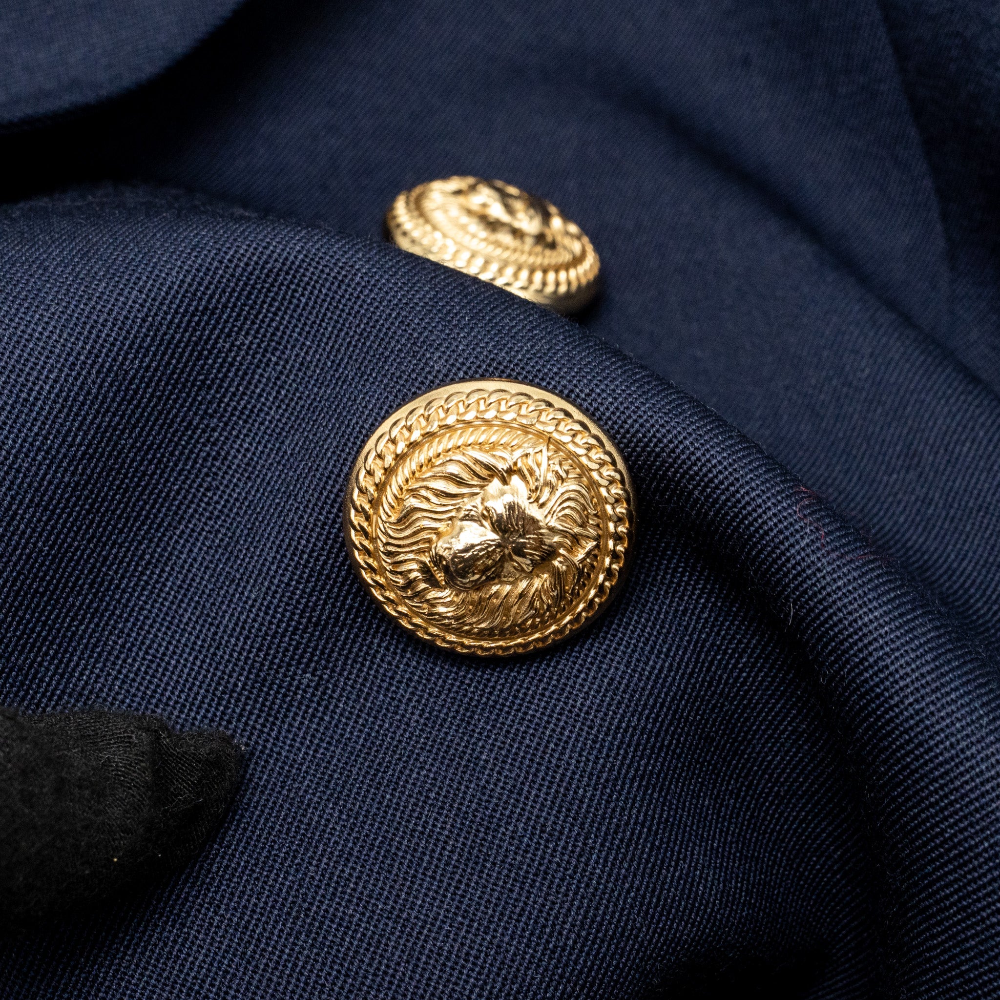 balmain-size-40-classic-jacket-blazer-gold-button-navy-virgin-wool