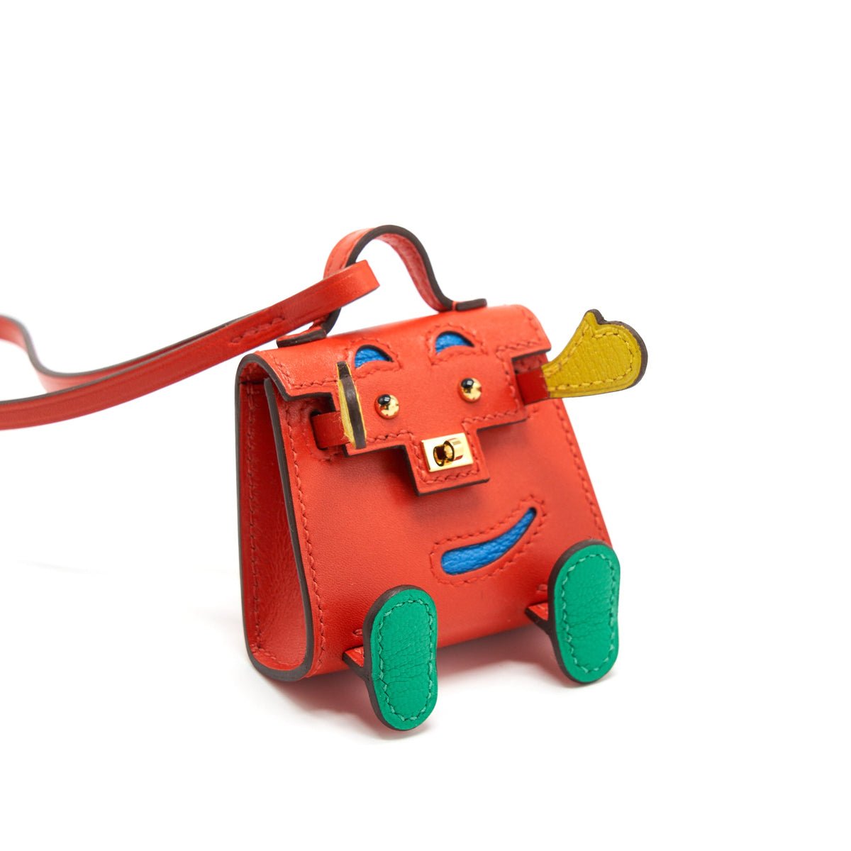 hermes-kelly-dole-bag-charm-red-multicolour
