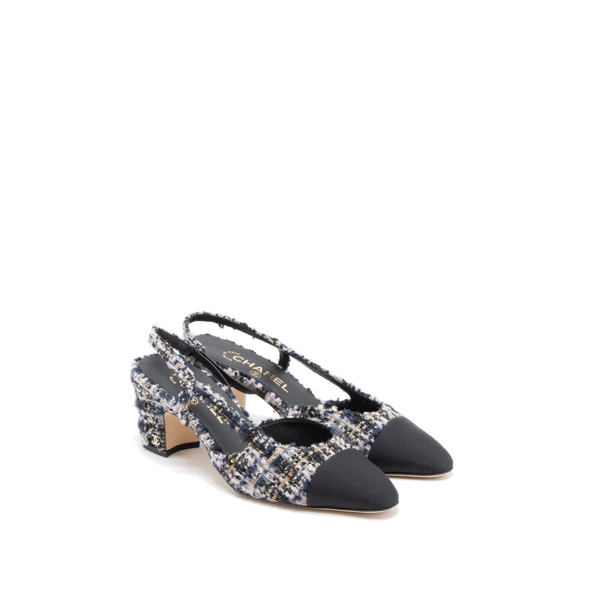 chanel-size-38-5-slings-shoes-tweed-leather-multicolour
