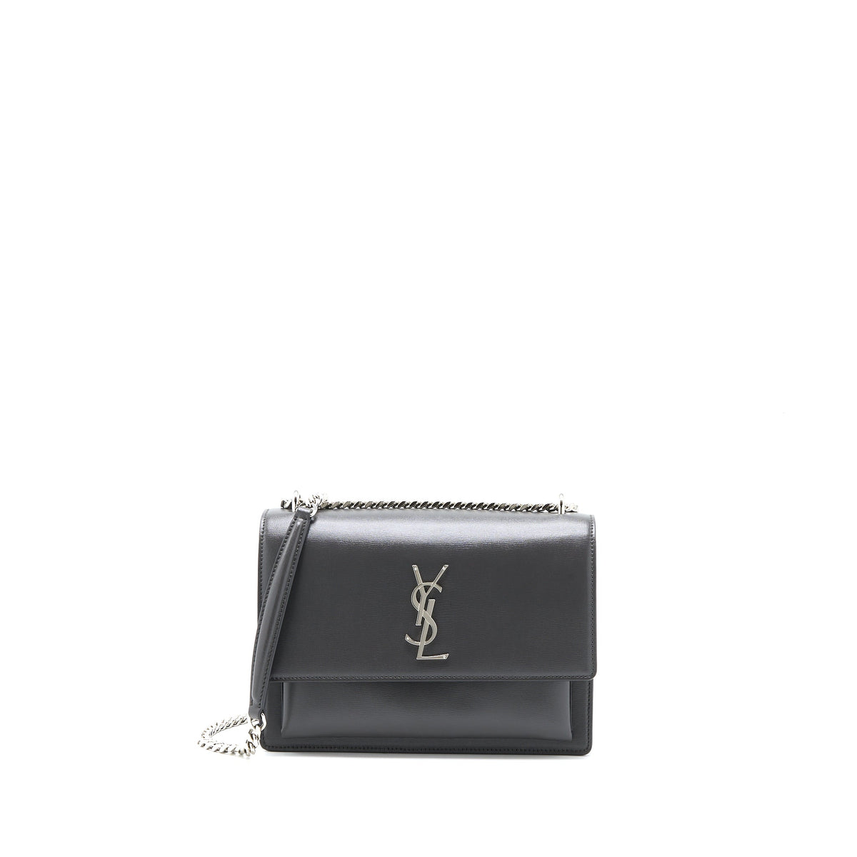 saint-laurent-sunset-chain-bag-calfskin-dark-grey-shw