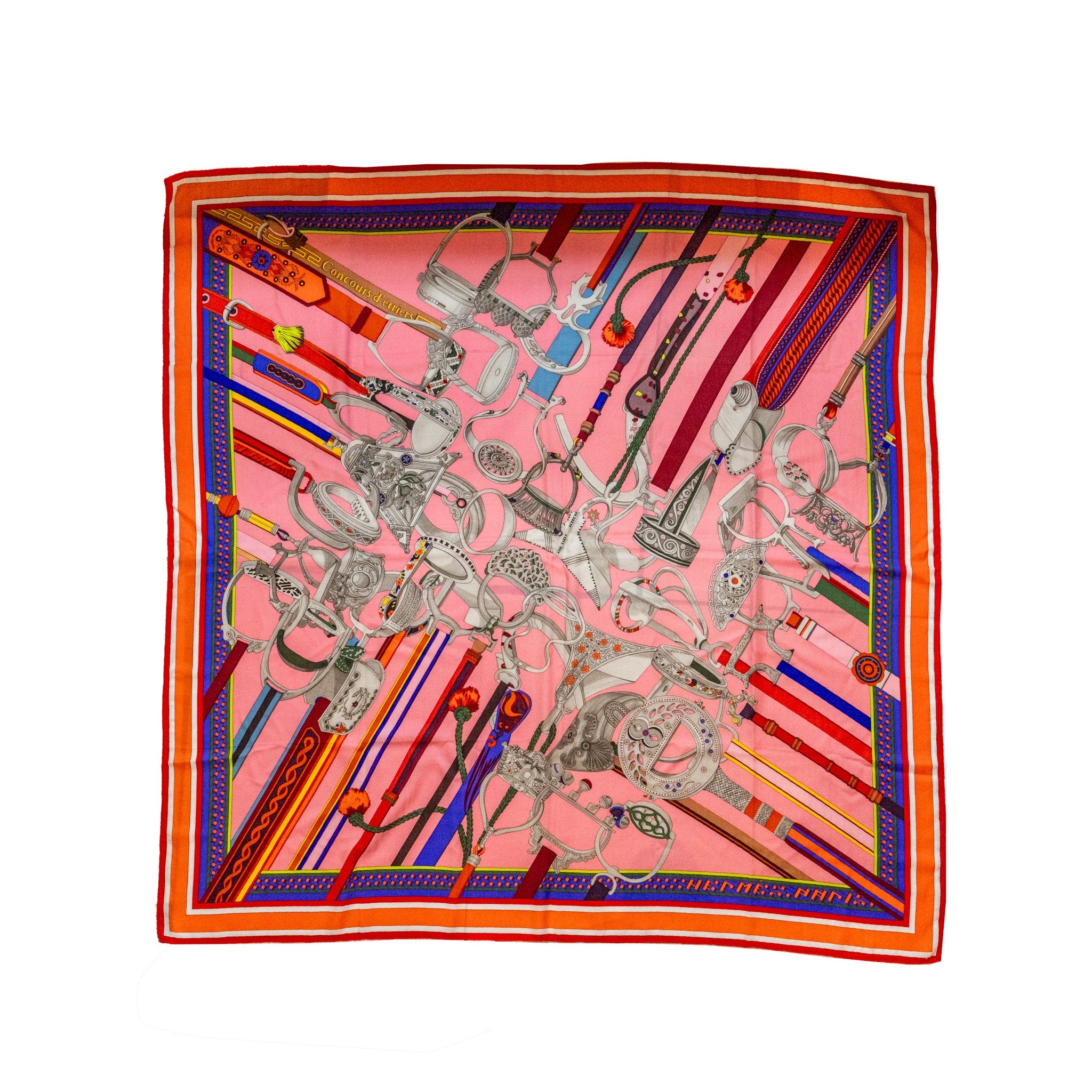 hermes-140cm-cashmere-silk-shawl-scalf-concours-d-etriers-multicolor-pink