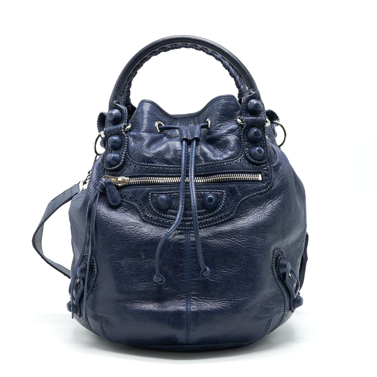 balenciaga-giant-pompon-bucket-bag-navy
