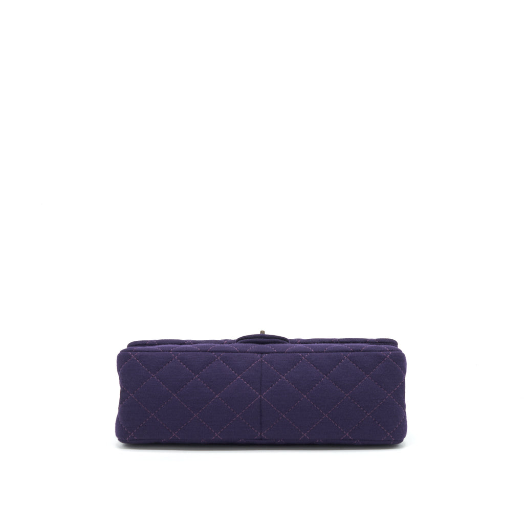 chanel-2-55-reissue-227-double-flap-bag-fabric-purple-ruthenium-sliver-hardware