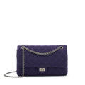 chanel-2-55-reissue-227-double-flap-bag-fabric-purple-ruthenium-sliver-hardware