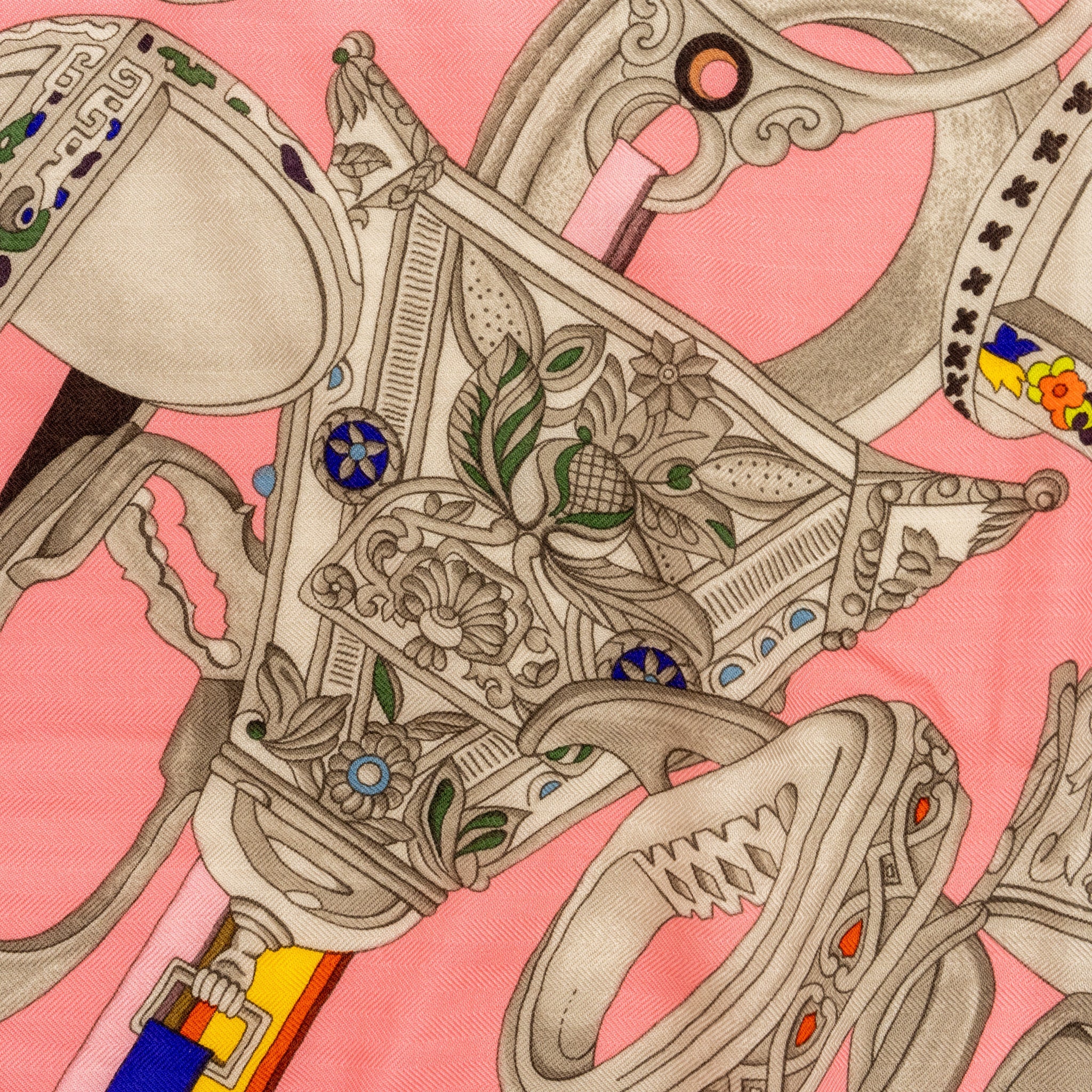 hermes-140cm-cashmere-silk-shawl-scalf-concours-d-etriers-multicolor-pink