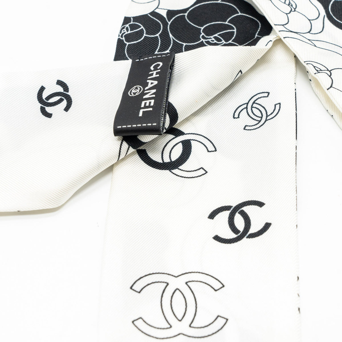 chanel-small-silk-scarf-twilly-cc-logo-black-white