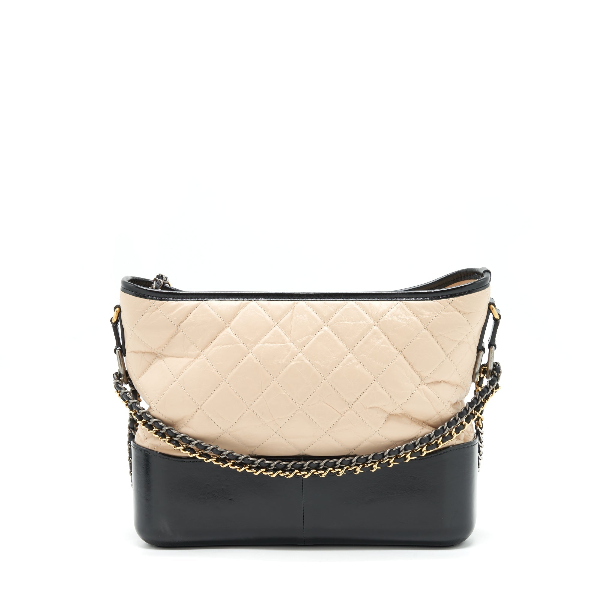 chanel-large-gabrielle-hobo-bag-beige-black-gold-sliver-hardware