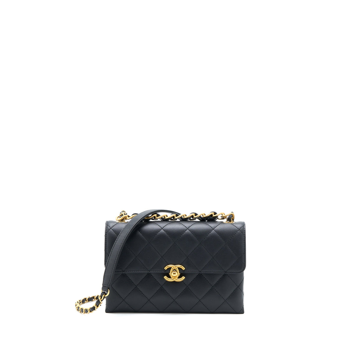 chanel-handle-flap-bag-leather-chain-calfskin-black-brushed-ghw-microchip