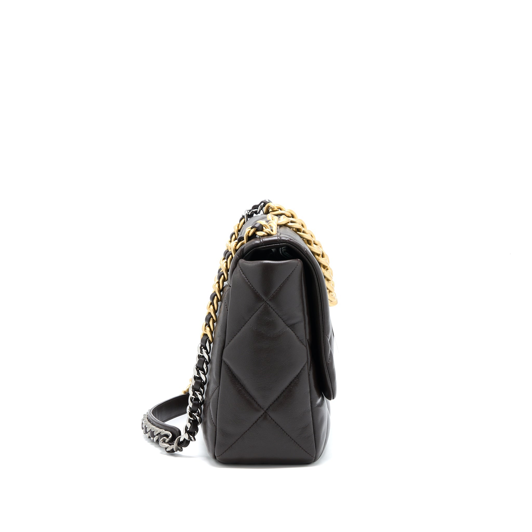 chanel-21a-maxi-19-flap-bag-lambskin-dark-brown-multicolour-hardware-microchip