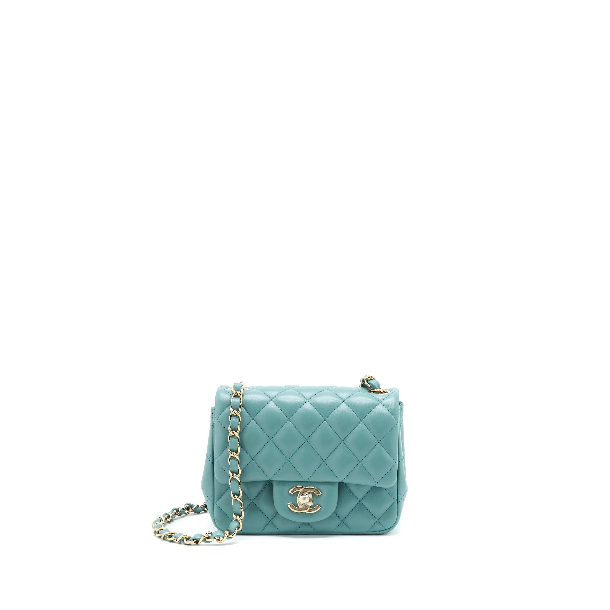 chanel-mini-square-flap-bag-lambskin-light-green-lghw-microchip