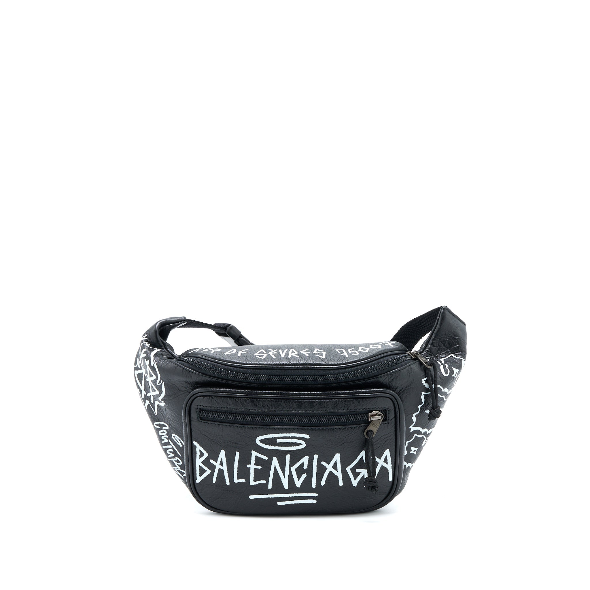 balenciaga-graffiti-waist-bag-leather-black-ruthenium-hardware