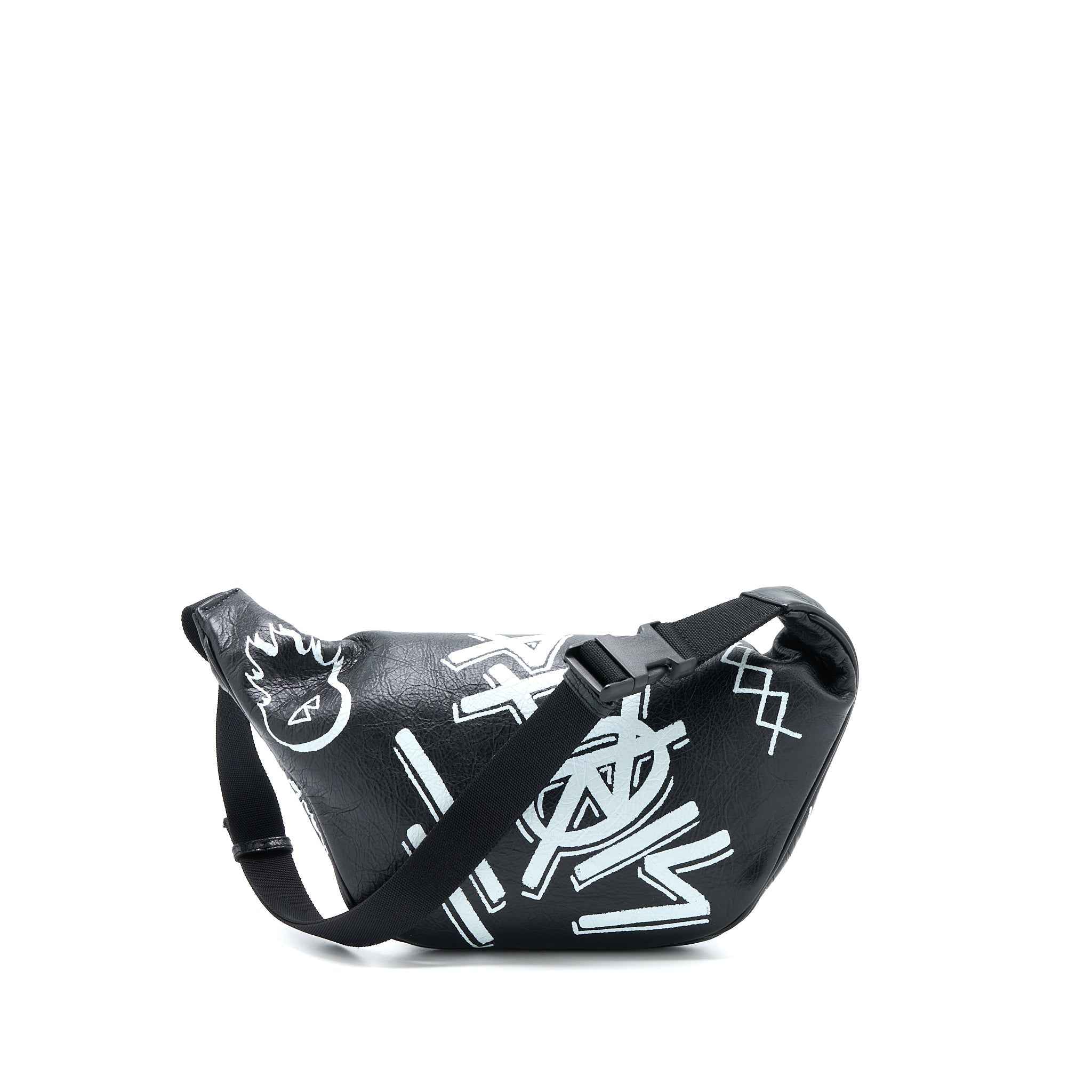 balenciaga-graffiti-waist-bag-leather-black-ruthenium-hardware