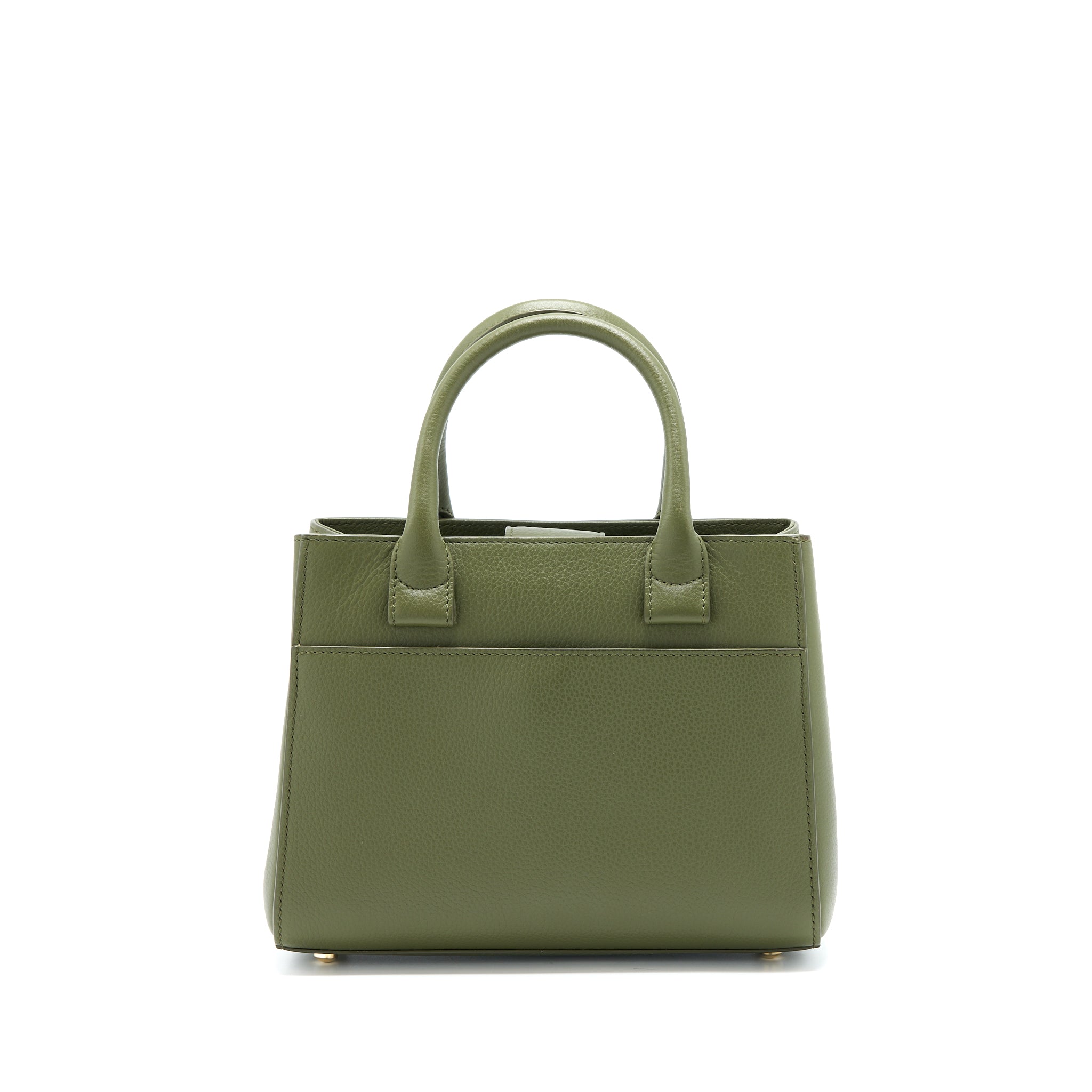 chanel-small-top-handle-tote-calfskin-green-lghw