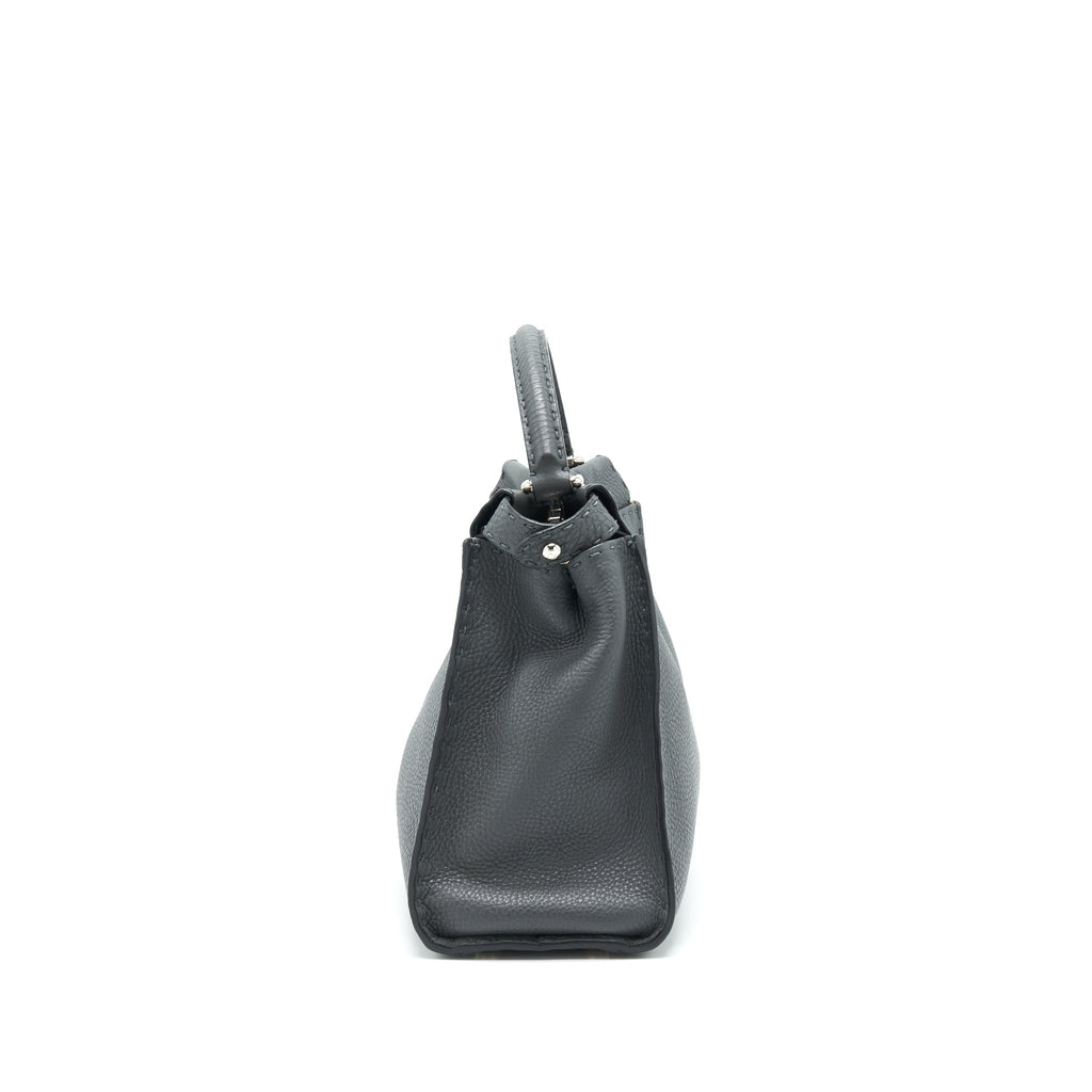 fendi-grained-calfskin-medium-peekaboo-tote-bag-dark-grey-shw