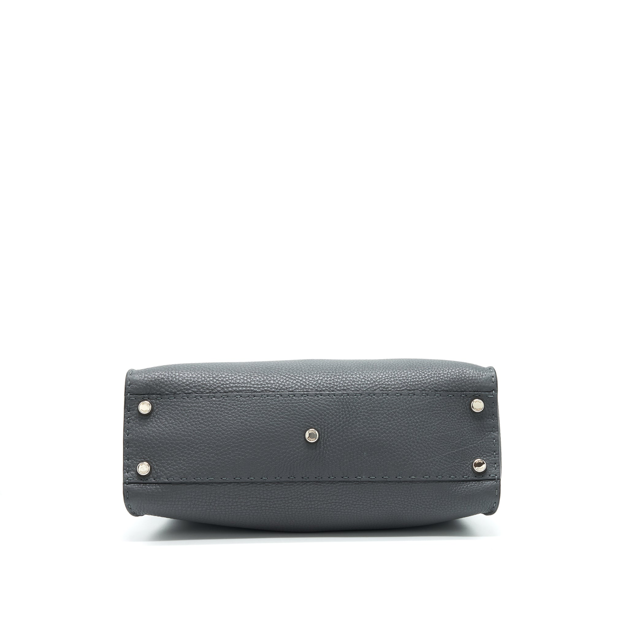 fendi-grained-calfskin-medium-peekaboo-tote-bag-dark-grey-shw