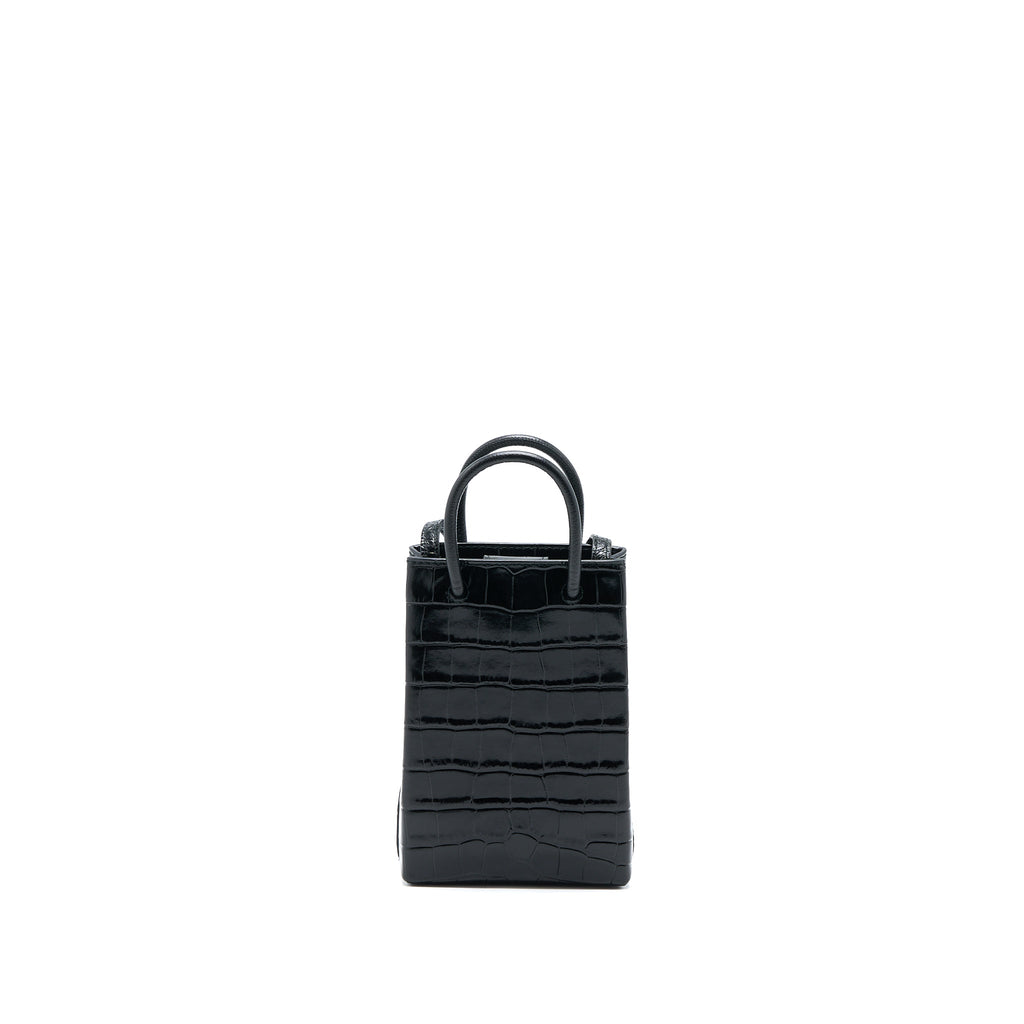 balenciaga-mini-shopping-phone-pouch-coro-emboss-calfskin-black-shw