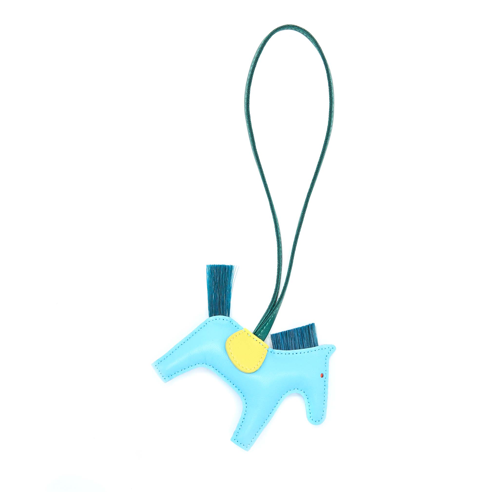 hermes-rodeo-pm-bag-charm-horsehair-blue-celeste-lime-malachite