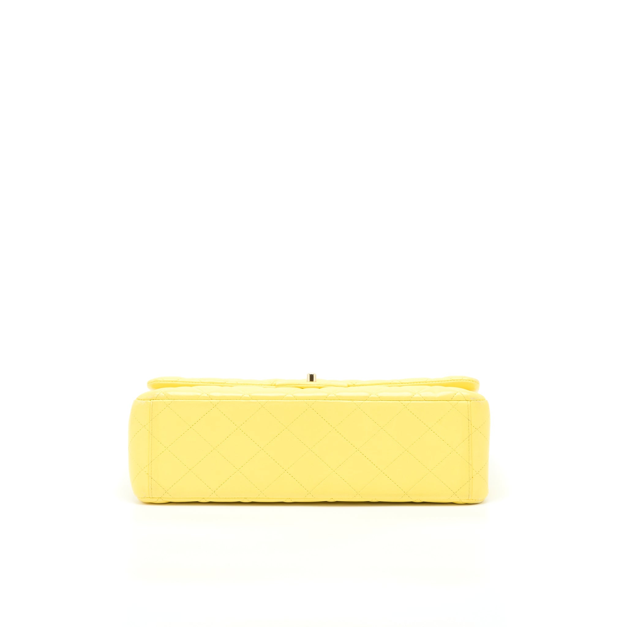 chanel-maxi-classic-double-flap-bag-lambskin-yellow-lghw