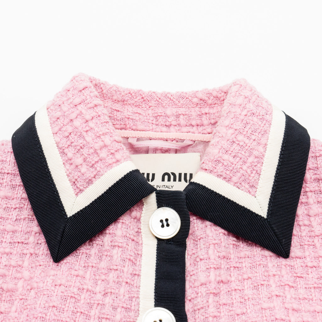 miu-miu-size-36-single-breasted-tweed-jacket-and-skirt-virgin-wool-silk-pink-black-sell-in-a-set