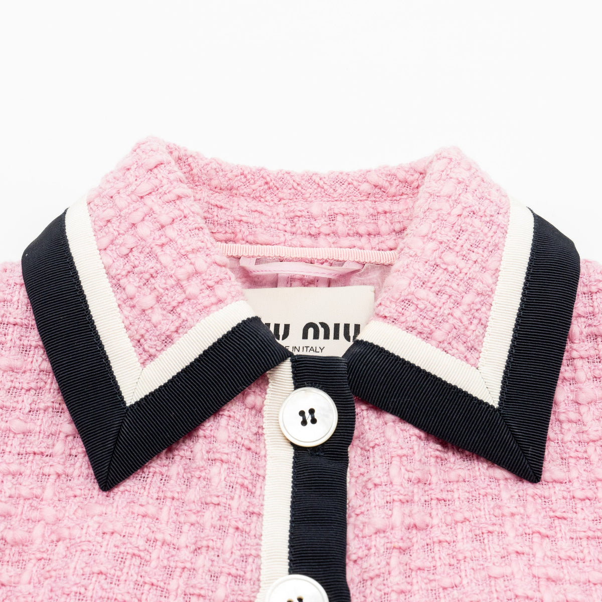 miu-miu-size-36-single-breasted-tweed-jacket-and-skirt-virgin-wool-silk-pink-black-sell-in-a-set