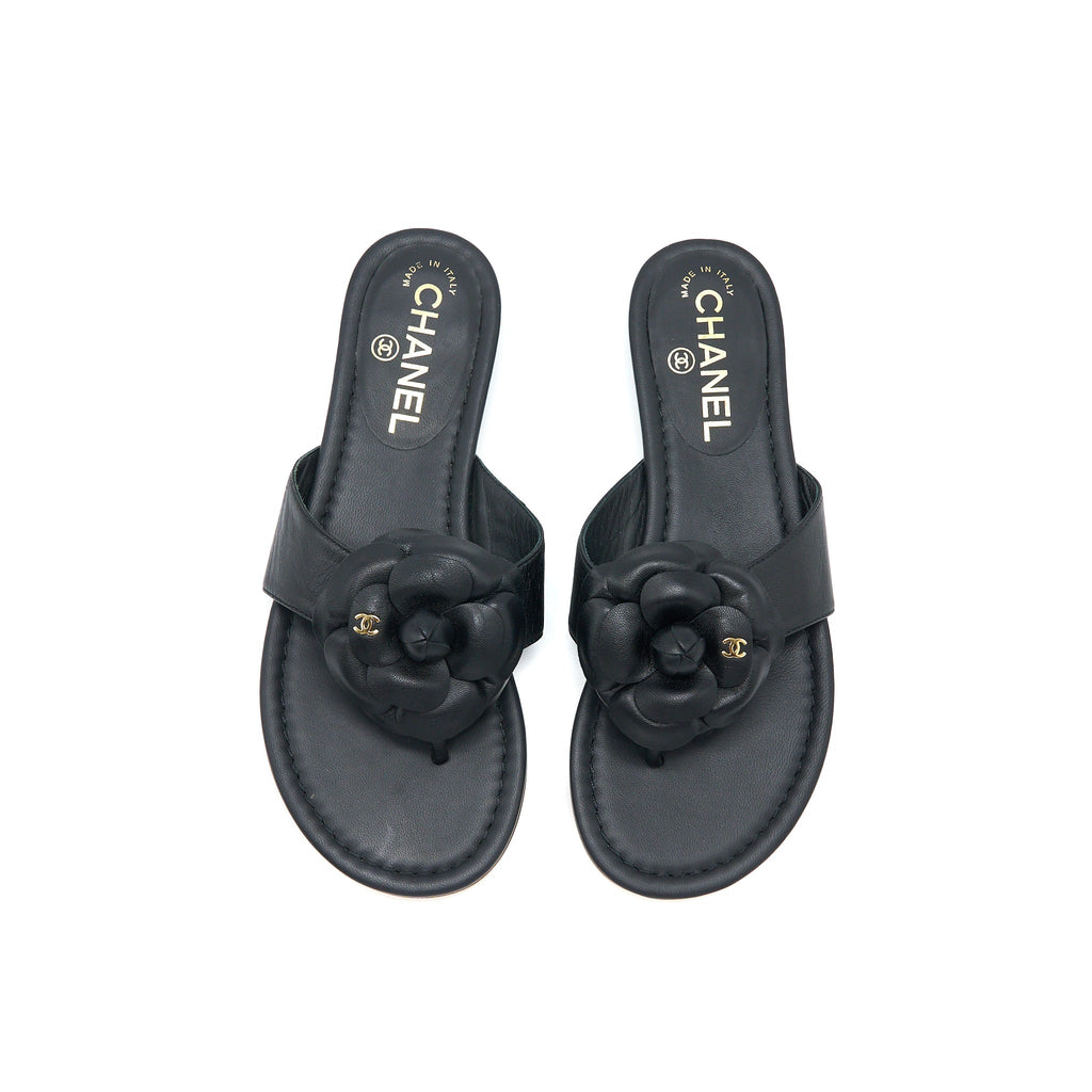 chanel-size-36-camelia-sandal-black-gold-tone