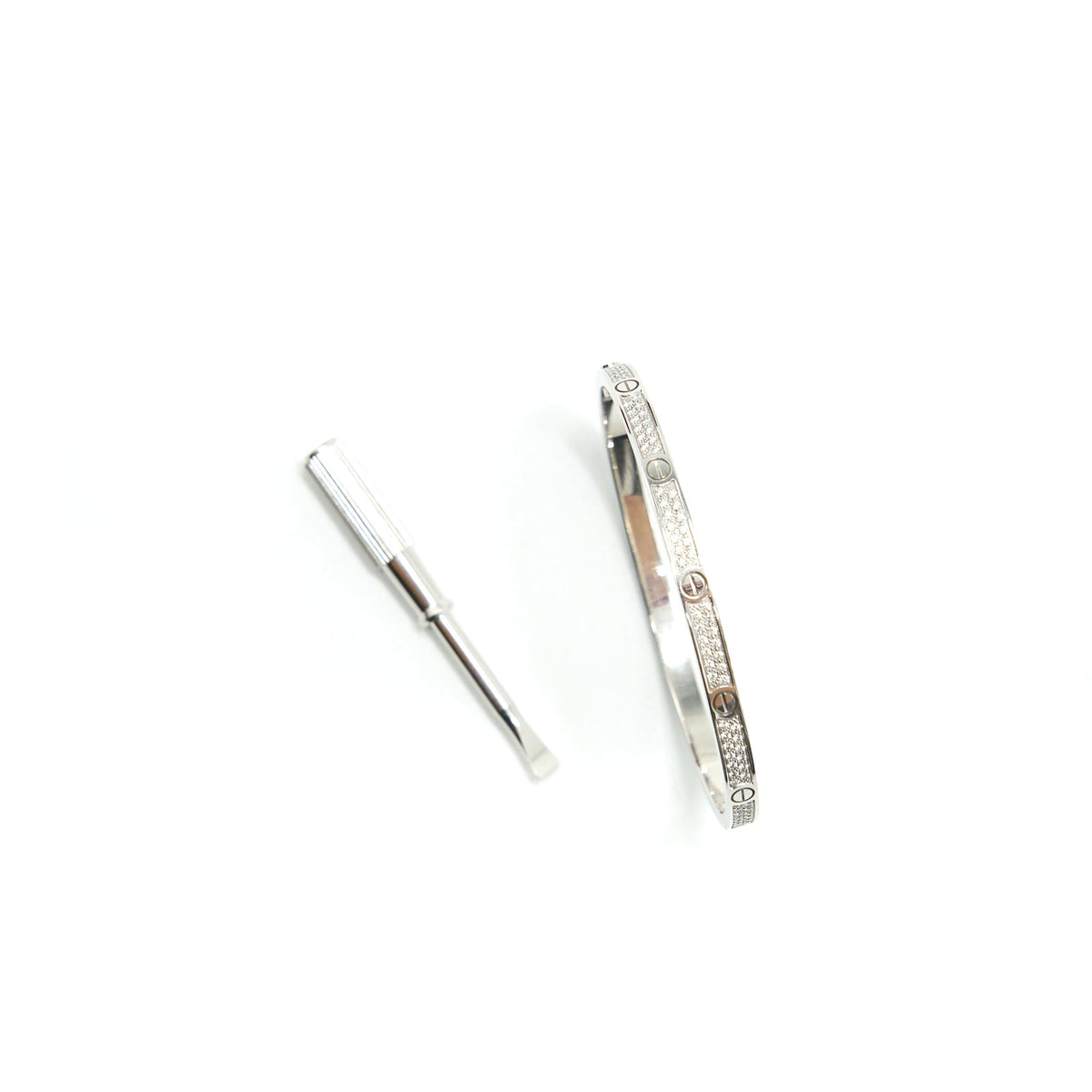 CARTIER LOVE BRACELET, SMALL MODE PAVED WHITE GOLD WITH DIAMONDS
